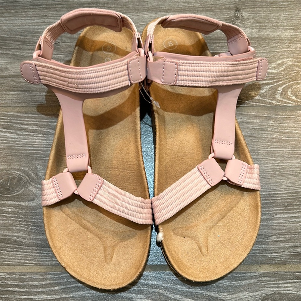 Big girl size 5 cat and jack ‘teva’ style Velcro sandals pink Target
